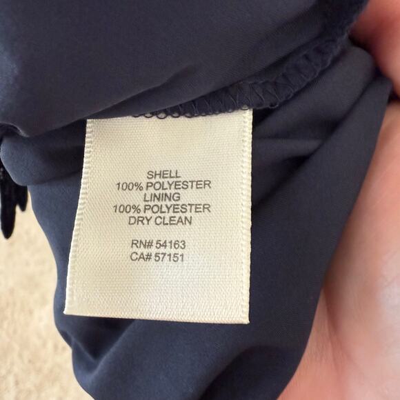 Eliza J Womens Dress Size 10 Lace Overlay Navy Asymmetrical Classic Cocktail - Picture 7 of 10